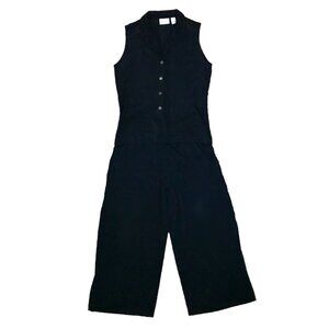 Chico’s Travelers Black Sleeveless Button Up Top and Pants Set Size XL